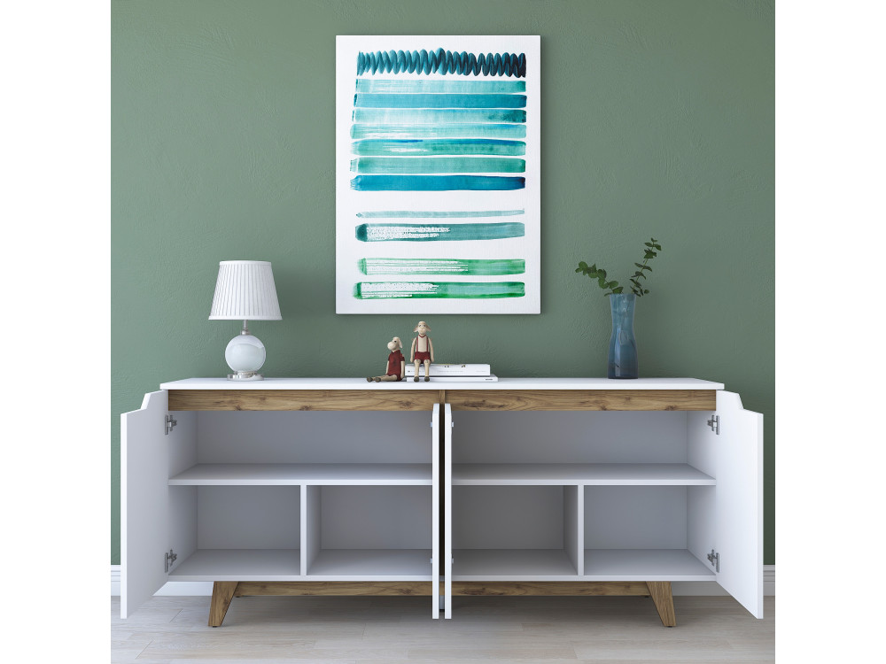 Buffet en bois "Gondol" - 180 x 45 x 79 cm - Blanc