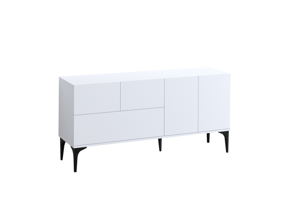 Buffet en bois "Ginny" - 150 x 35 x 75 cm - Blanc
