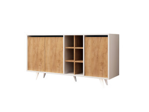 Buffet en bois "Prava" - 140 x 40 x 86 cm - Marron