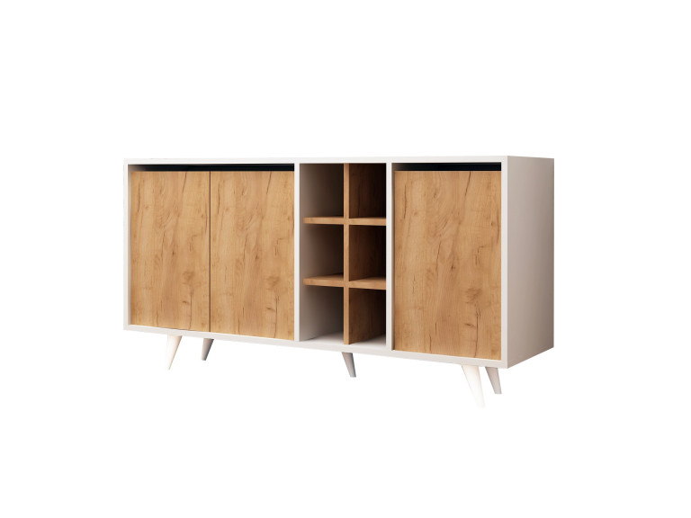 Buffet en bois "Prava" - 140 x 40 x 86 cm - Marron