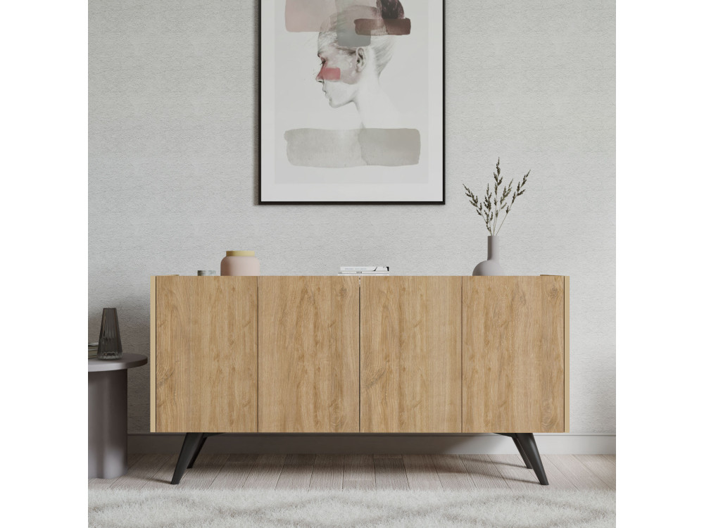 Buffet en bois "Pekin" - 150 x 40 x 76 cm - Marron