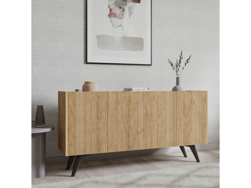 Buffet en bois "Pekin" - 150 x 40 x 76 cm - Marron