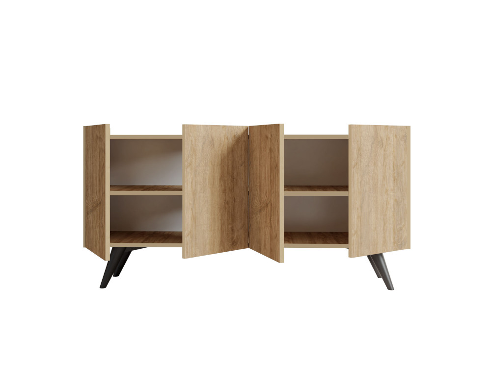 Buffet en bois "Pekin" - 150 x 40 x 76 cm - Marron