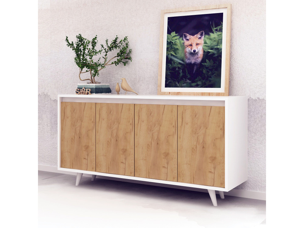 Buffet en bois "Nossa" - 140 x 40 x 86 cm - Marron