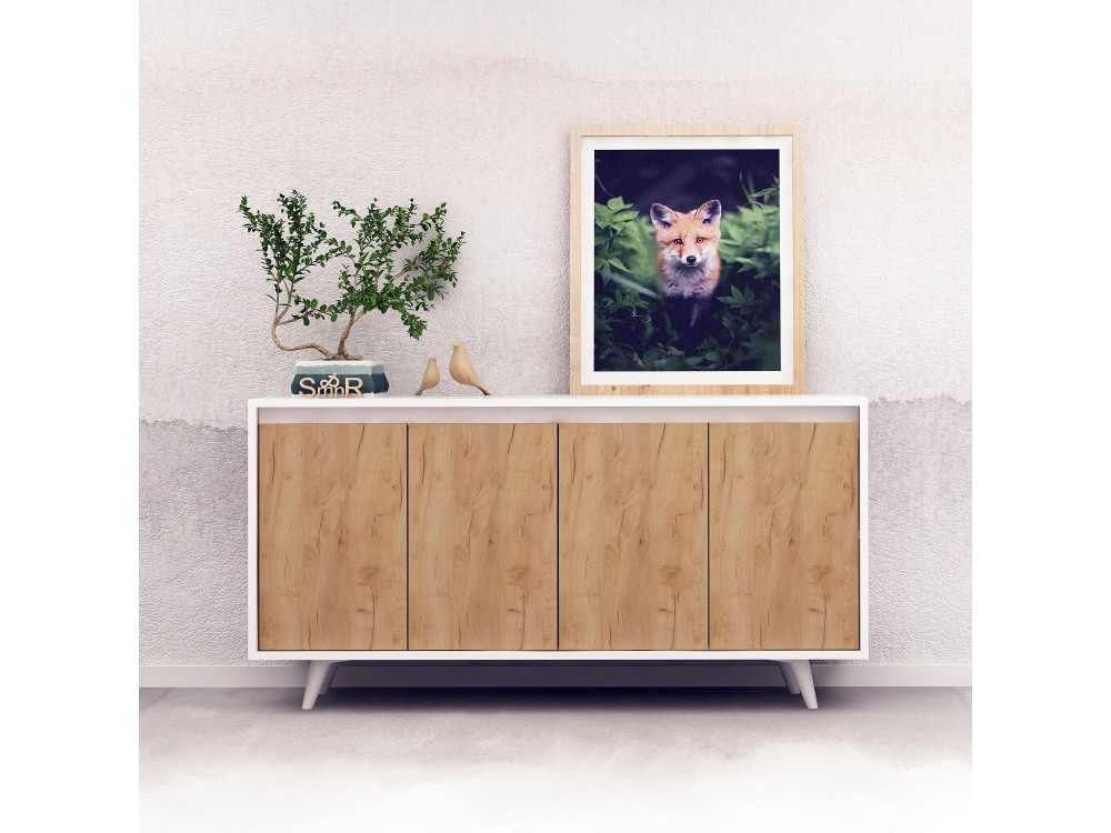 Buffet en bois "Nossa" - 140 x 40 x 86 cm - Marron