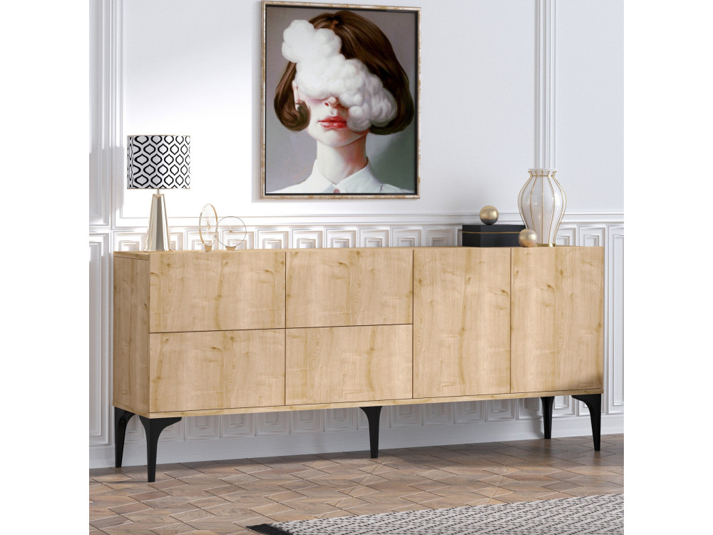 Buffet en bois "Laika" - 180 x 40 x 80 cm - Beige