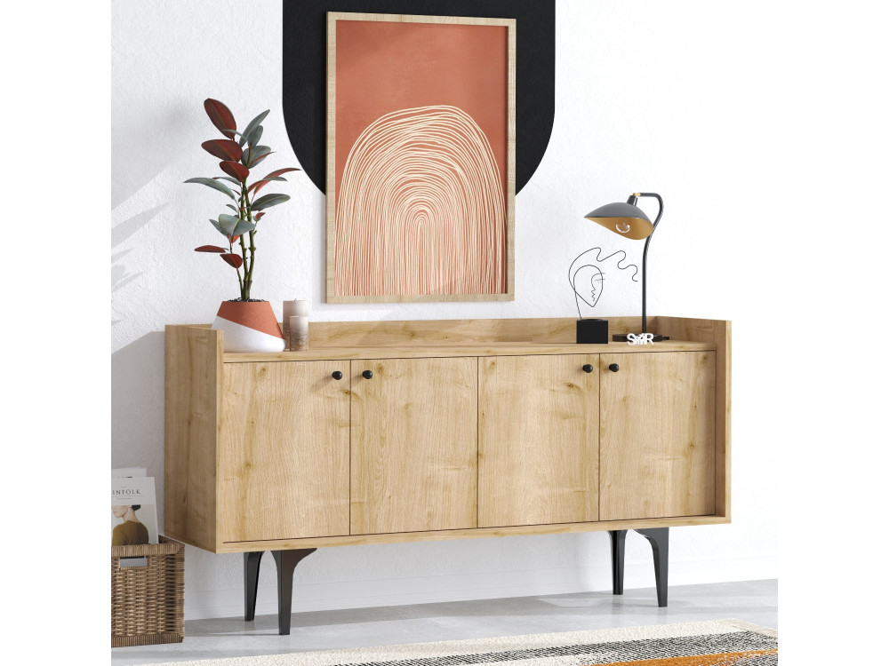 Buffet en bois "Navi" - 150 x 40 x 80 cm - Beige