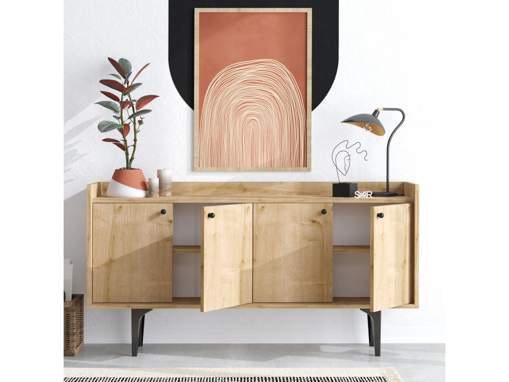 Buffet en bois "Navi" - 150 x 40 x 80 cm - Beige