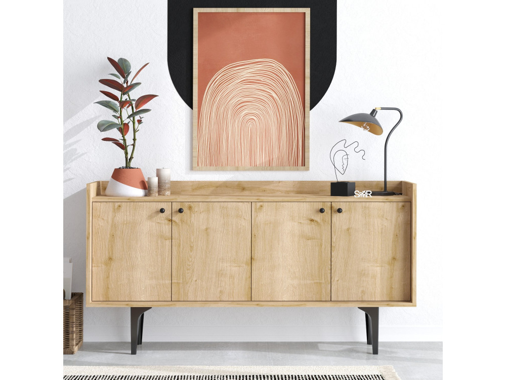 Buffet en bois "Navi" - 150 x 40 x 80 cm - Beige