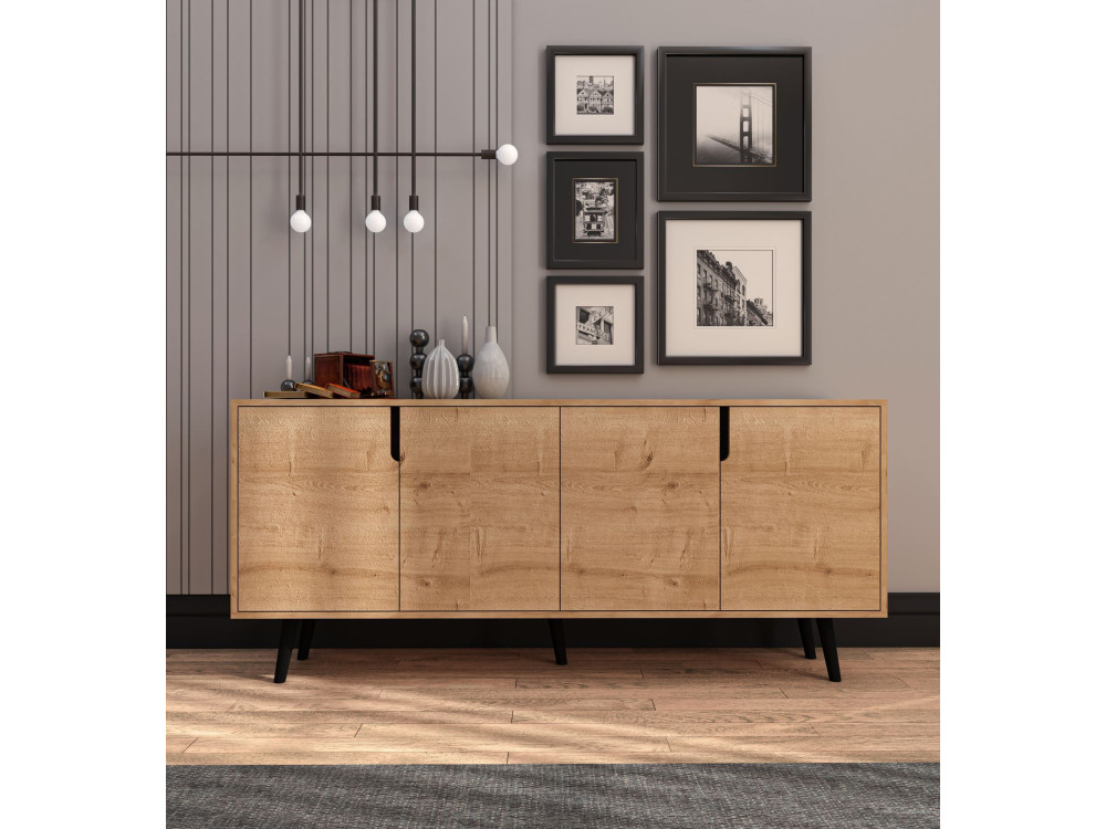Buffet en bois "Latina" - 180 x 45 x 80 cm - Marron clair
