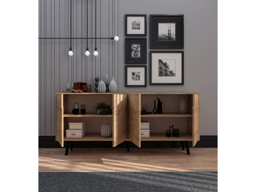 Buffet en bois "Latina" - 180 x 45 x 80 cm - Marron clair