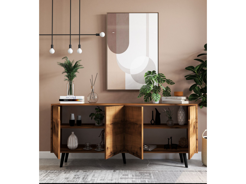 Buffet en bois "Latina" - 180 x 45 x 80 cm - Marron
