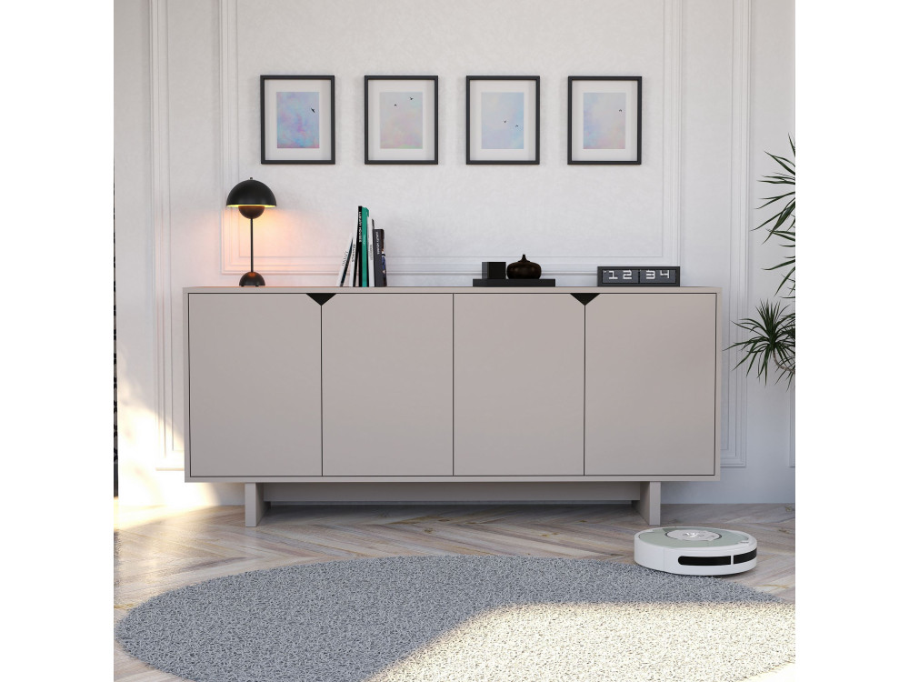 Buffet en bois "Oz" - 180 x 40 x 81 cm - Beige