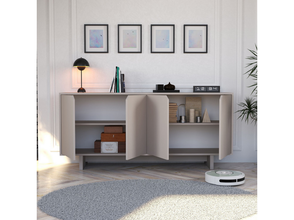 Buffet en bois "Oz" - 180 x 40 x 81 cm - Beige