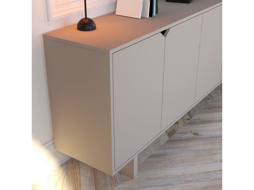 Buffet en bois "Oz" - 180 x 40 x 81 cm - Beige