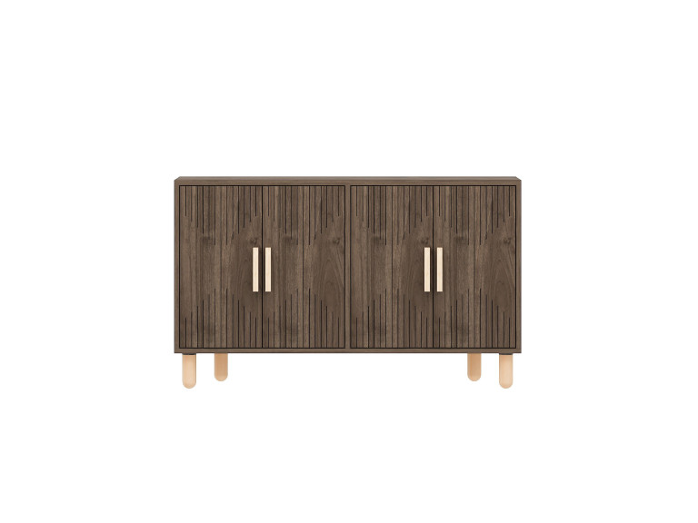 Buffet en bois "Roger" - 120 x 30 x 74 cm - Marron