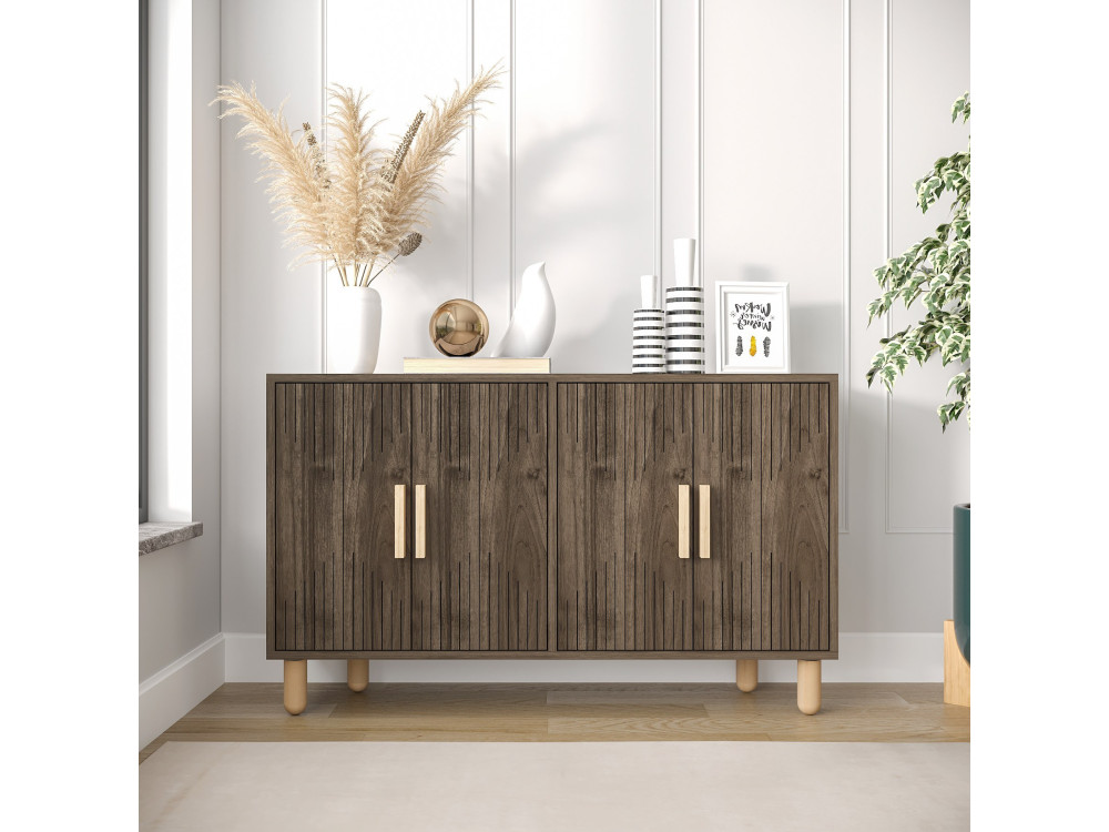 Buffet en bois "Roger" - 120 x 30 x 74 cm - Marron