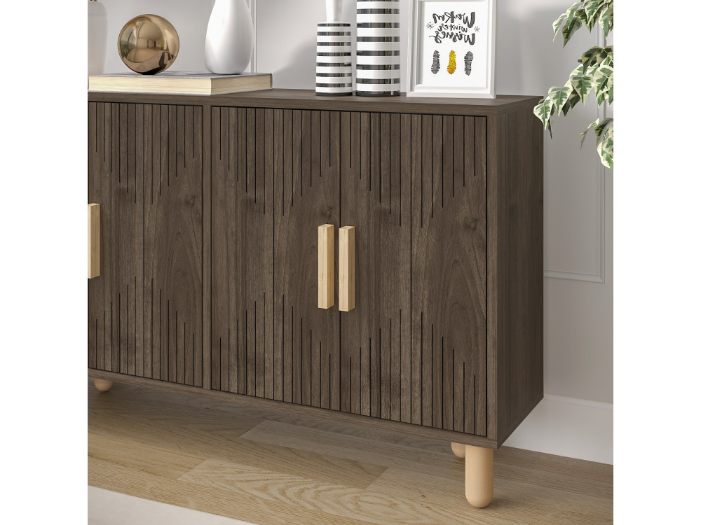 Buffet en bois "Roger" - 120 x 30 x 74 cm - Marron