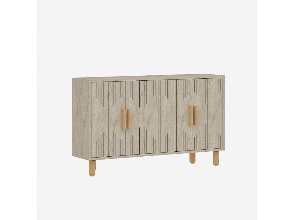 Buffet en bois "Roger" - 120 x 30 x 74 cm - Travertin