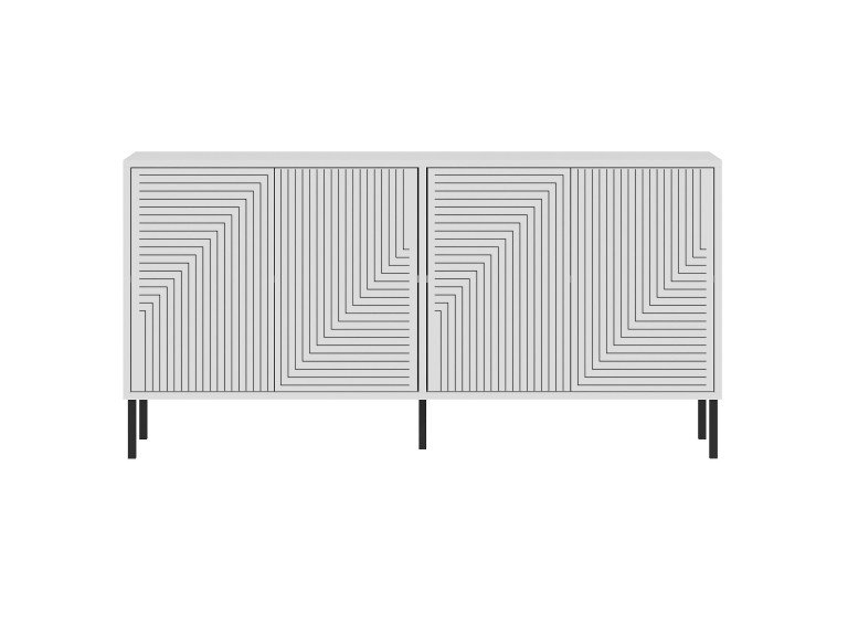 Buffet en bois "Evolet" - 150 x 36 x 75 cm - Blanc
