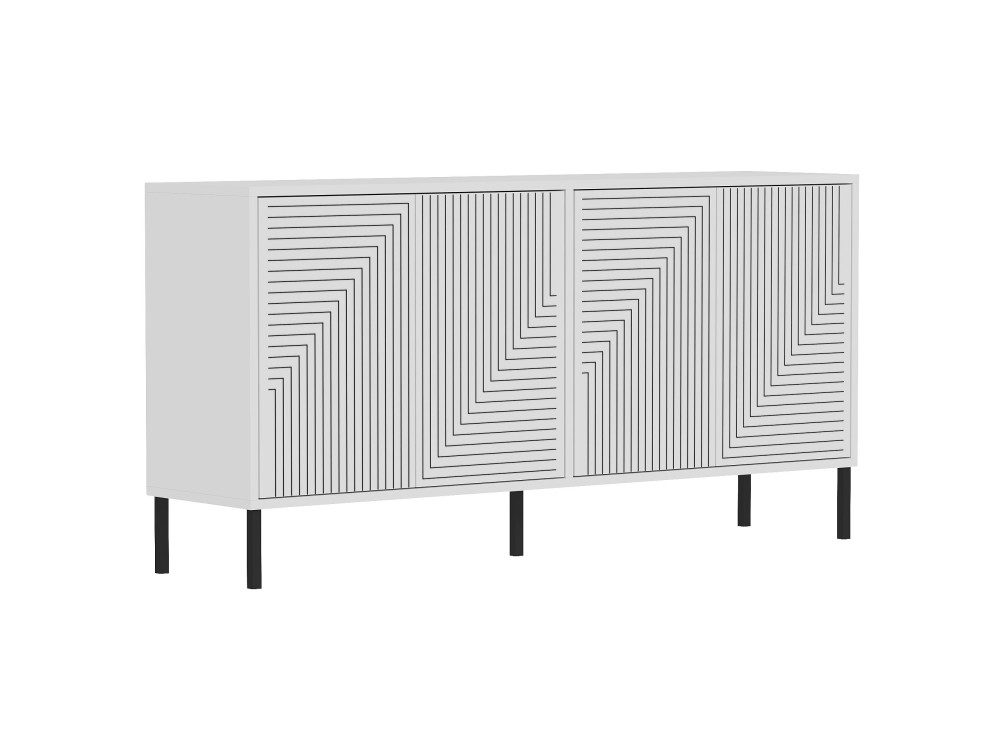 Buffet en bois "Evolet" - 150 x 36 x 75 cm - Blanc