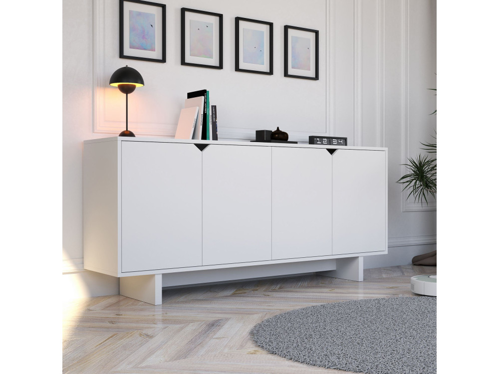Buffet en bois "Doruk" - 180 x 40 x 81 cm - Blanc