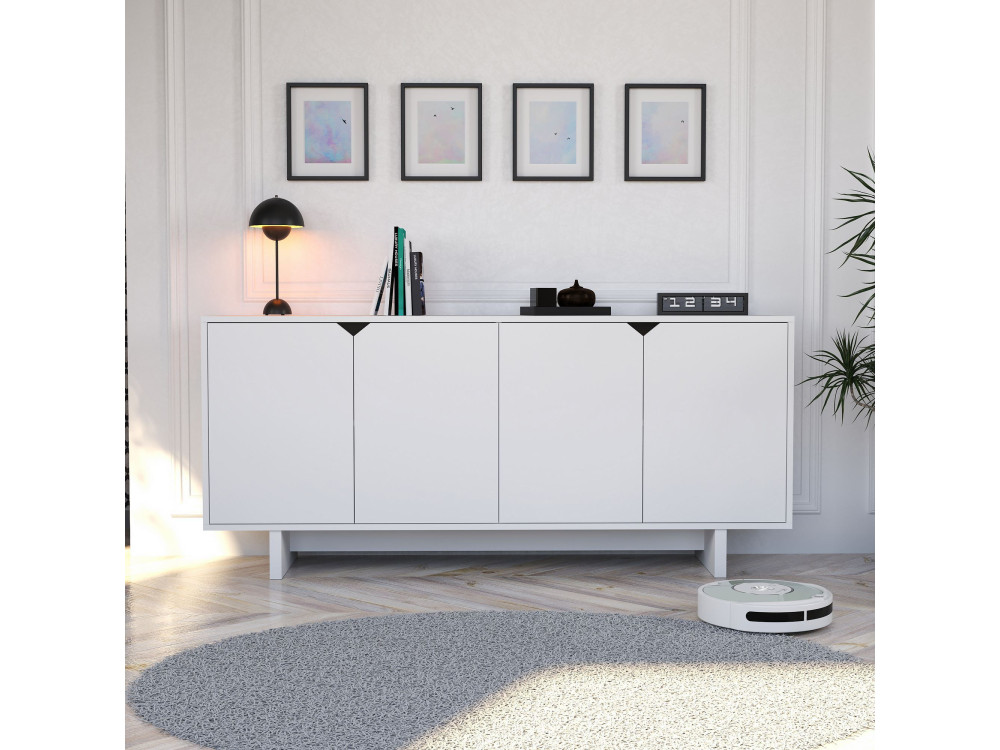 Buffet en bois "Doruk" - 180 x 40 x 81 cm - Blanc
