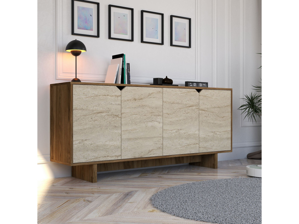 Buffet en bois "Istemi" - 180 x 40 x 81 cm - Travertin