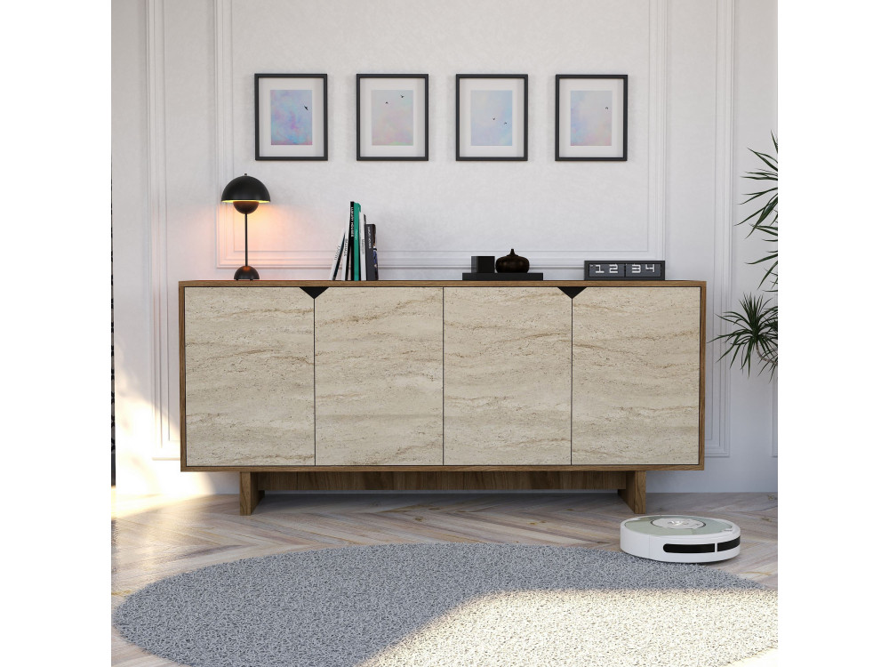 Buffet en bois "Istemi" - 180 x 40 x 81 cm - Travertin