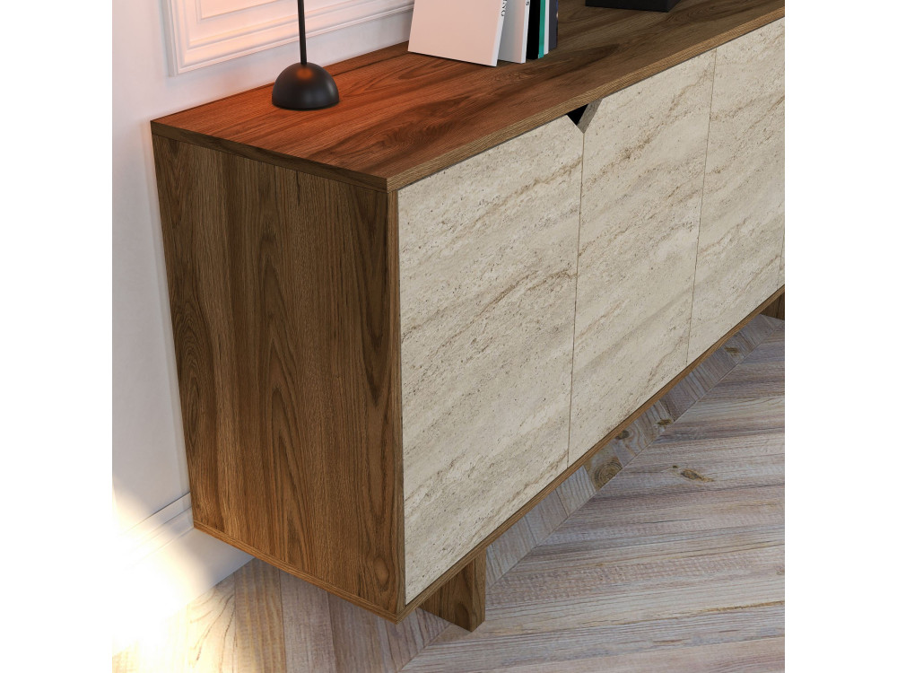 Buffet en bois "Istemi" - 180 x 40 x 81 cm - Travertin