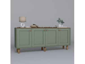 Buffet en bois "Bohem" - 180 x 40 x 75 cm - Vert