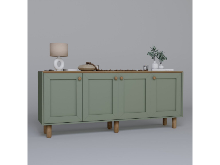 Buffet en bois "Bohem" - 180 x 40 x 75 cm - Vert
