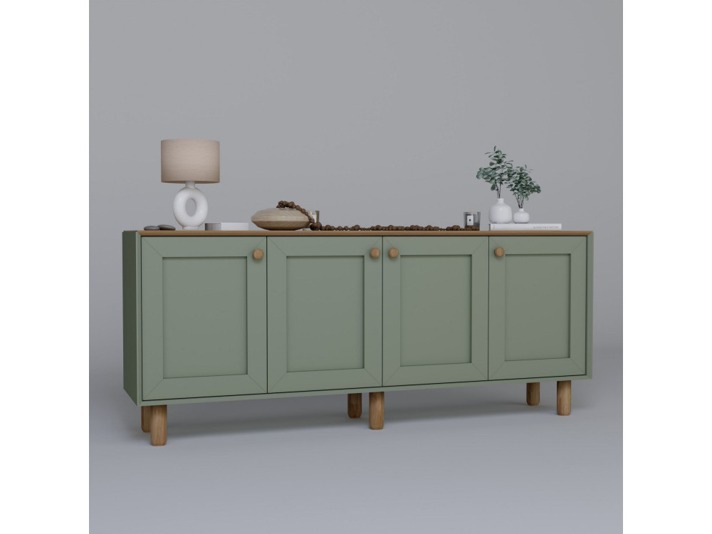 Buffet en bois "Bohem" - 180 x 40 x 75 cm - Vert
