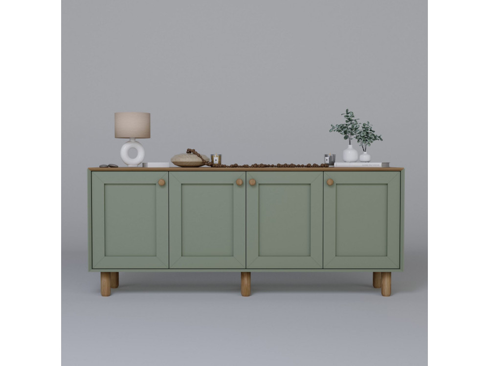 Buffet en bois "Bohem" - 180 x 40 x 75 cm - Vert