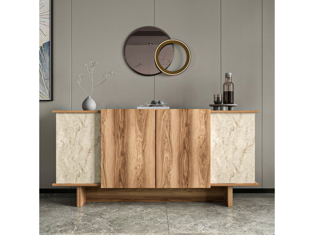 Buffet en bois "Diana" - 180 x 40 x 81 cm - Travertin