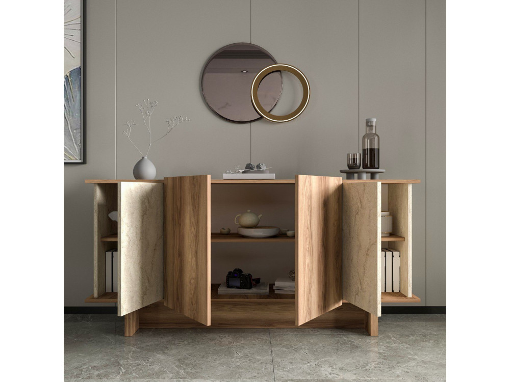 Buffet en bois "Diana" - 180 x 40 x 81 cm - Travertin