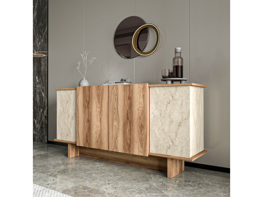 Buffet en bois "Diana" - 180 x 40 x 81 cm - Travertin