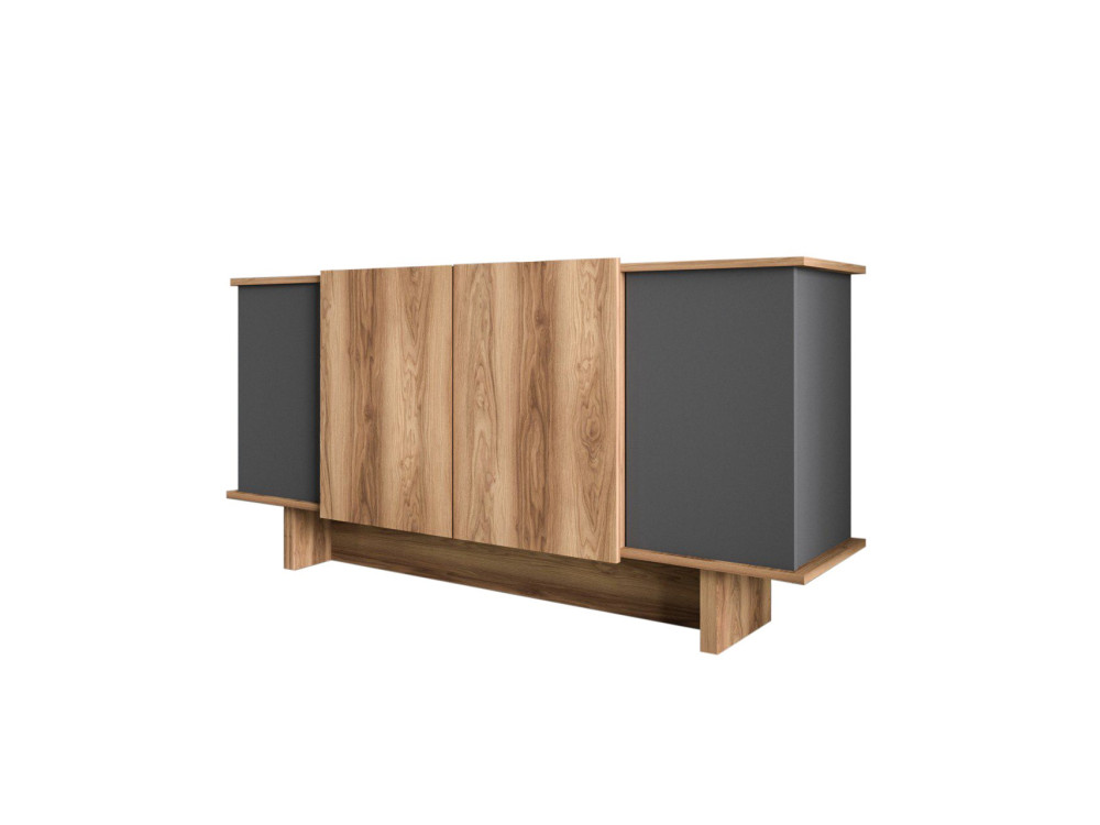 Buffet en bois "Diana" - 180 x 40 x 81 cm - Gris anthracite