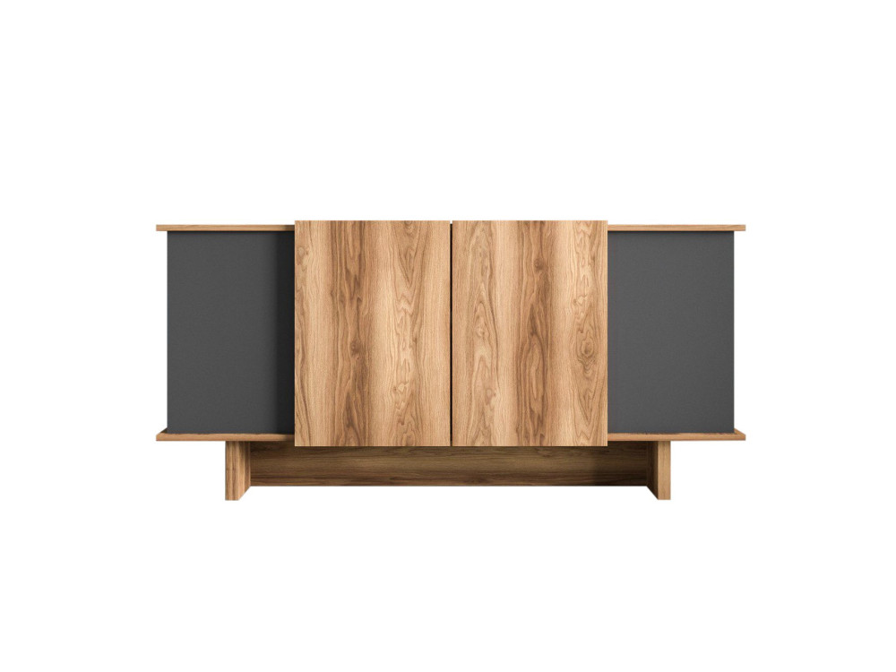 Buffet en bois "Diana" - 180 x 40 x 81 cm - Gris anthracite