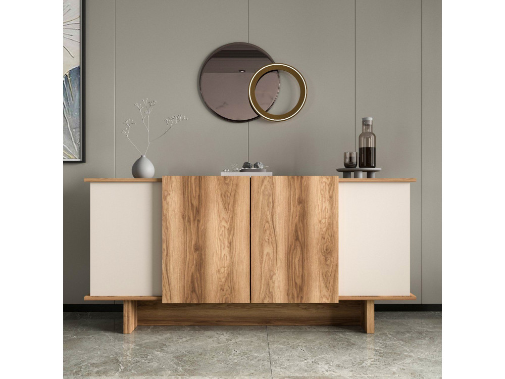 Buffet en bois "Diana" - 180 x 40 x 81 cm - Beige