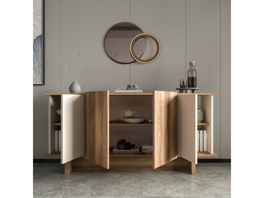 Buffet en bois "Diana" - 180 x 40 x 81 cm - Beige
