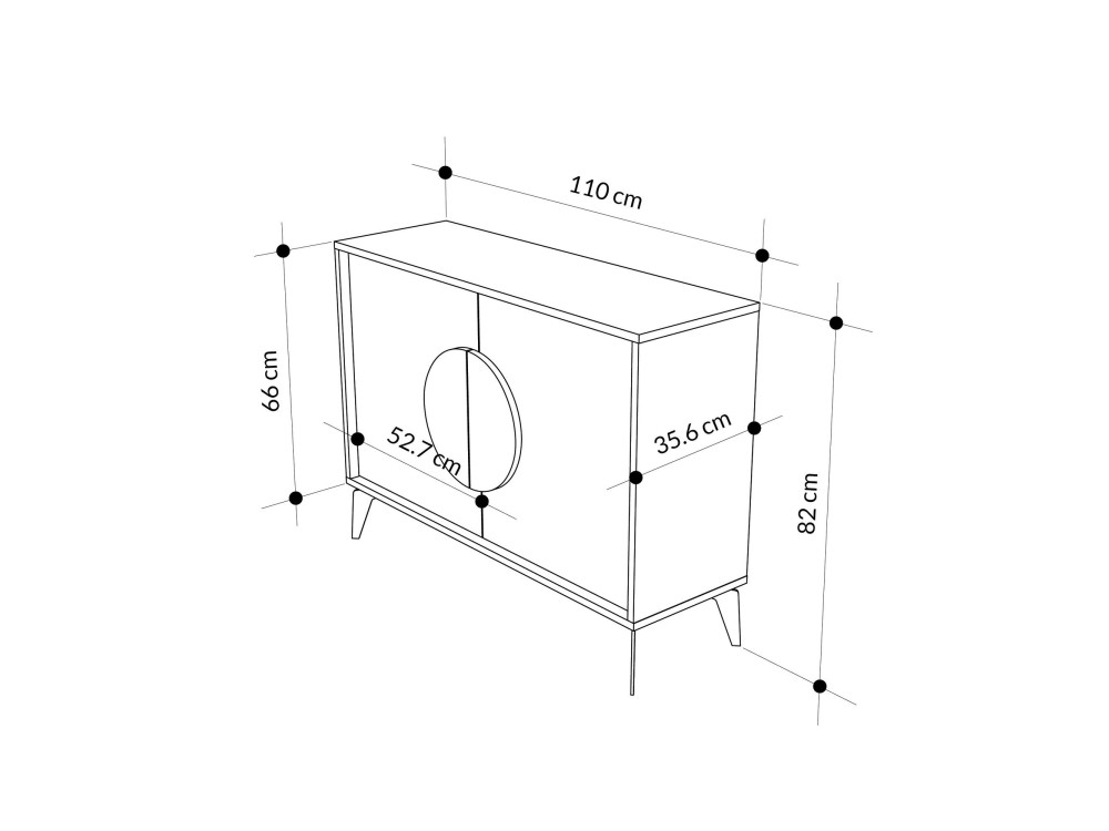 Buffet en bois "Gora" - 110 x 36 x 82 cm - Marron