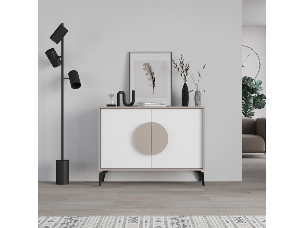 Buffet en bois "Gora" - 110 x 36 x 82 cm - Moka léger