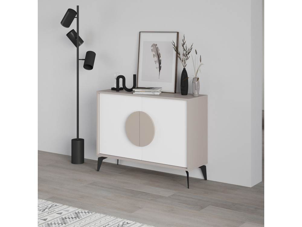 Buffet en bois "Gora" - 110 x 36 x 82 cm - Moka léger