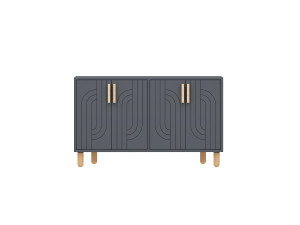 Buffet en bois "Rodney" - 120 x 30 x 74 cm - Gris anthracite