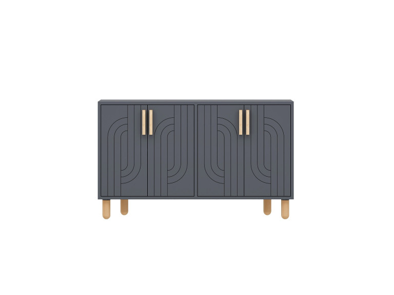Buffet en bois "Rodney" - 120 x 30 x 74 cm - Gris anthracite