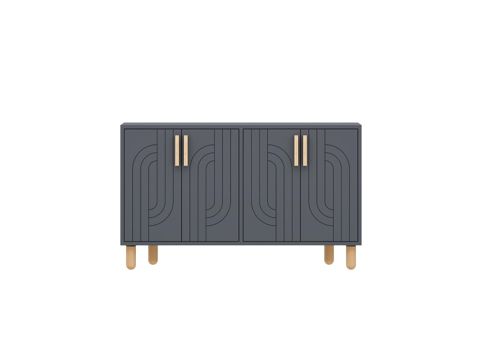Buffet en bois "Rodney" - 120 x 30 x 74 cm - Gris anthracite