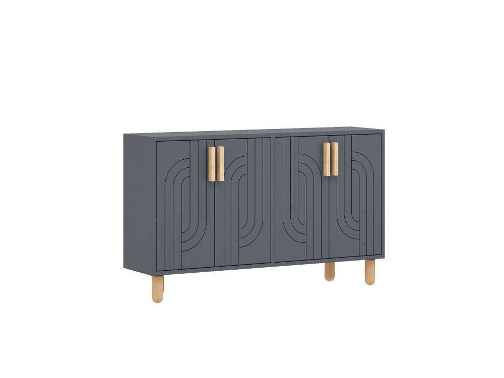Buffet en bois "Rodney" - 120 x 30 x 74 cm - Gris anthracite