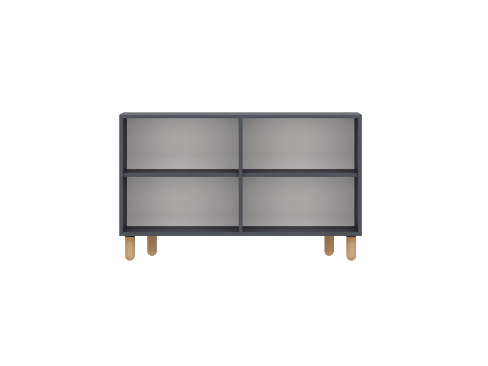Buffet en bois "Rodney" - 120 x 30 x 74 cm - Gris anthracite