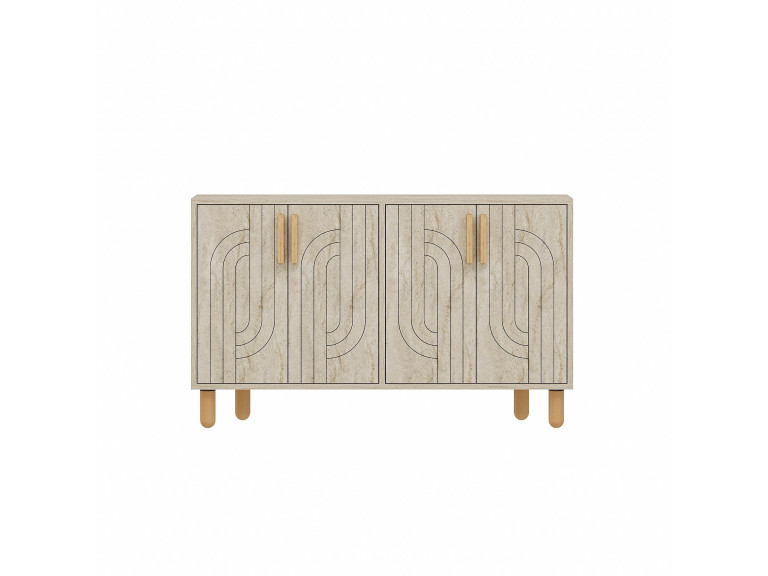 Buffet en bois "Rodney" - 120 x 30 x 74 cm - Travertin